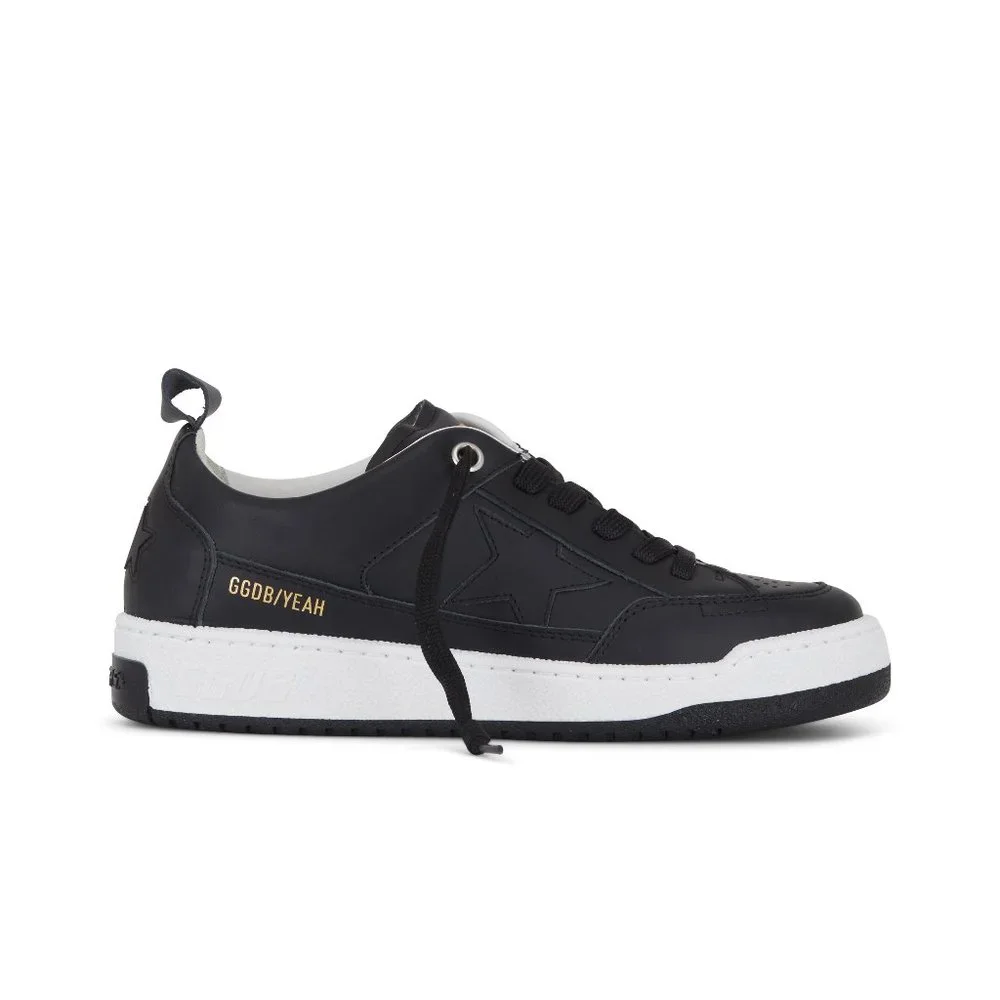 NIB Golden Goose Yeah! Black Leather Sneaker, 39 - Picture 3 of 16